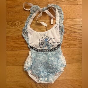 Custom Cinderella lace baby girl romper